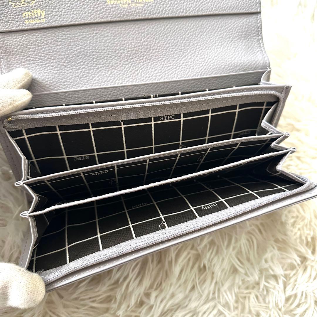 完売品✨サマンサタバサ ミッフィーコラボ 二つ折り長財布 レザー グレー