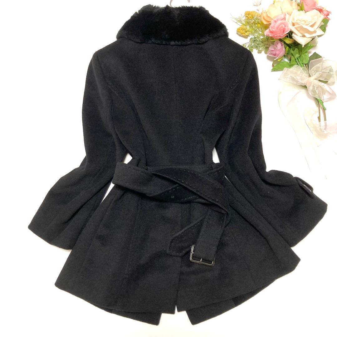 BURBERRYLONDON アンゴラ ウールコート ラビットファー ホースロゴ