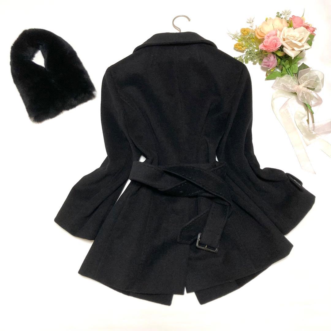 BURBERRYLONDON アンゴラ ウールコート ラビットファー ホースロゴ