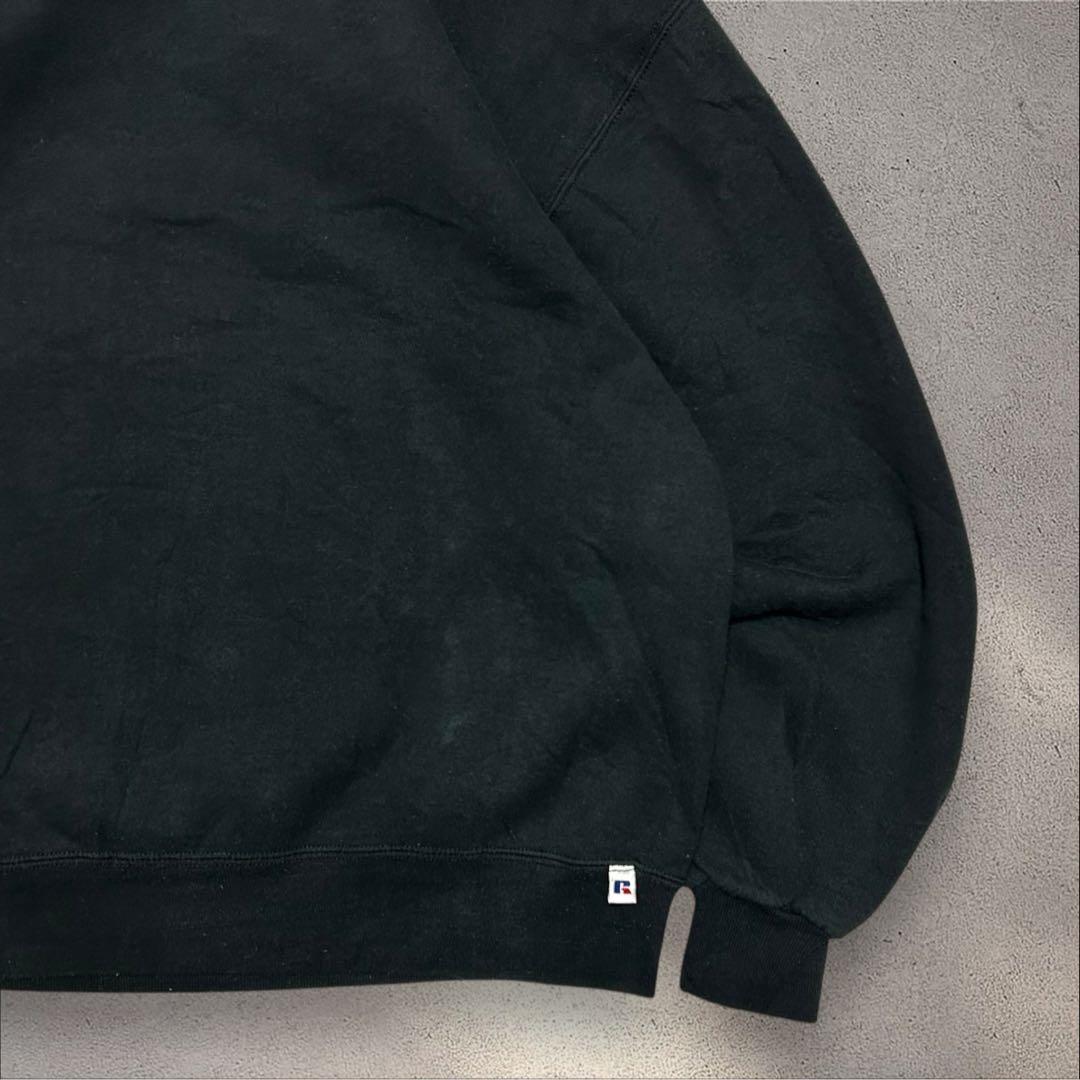 希少RUSSELL 90s USA製ブランクスウェット前Vソリッド無地スウェット