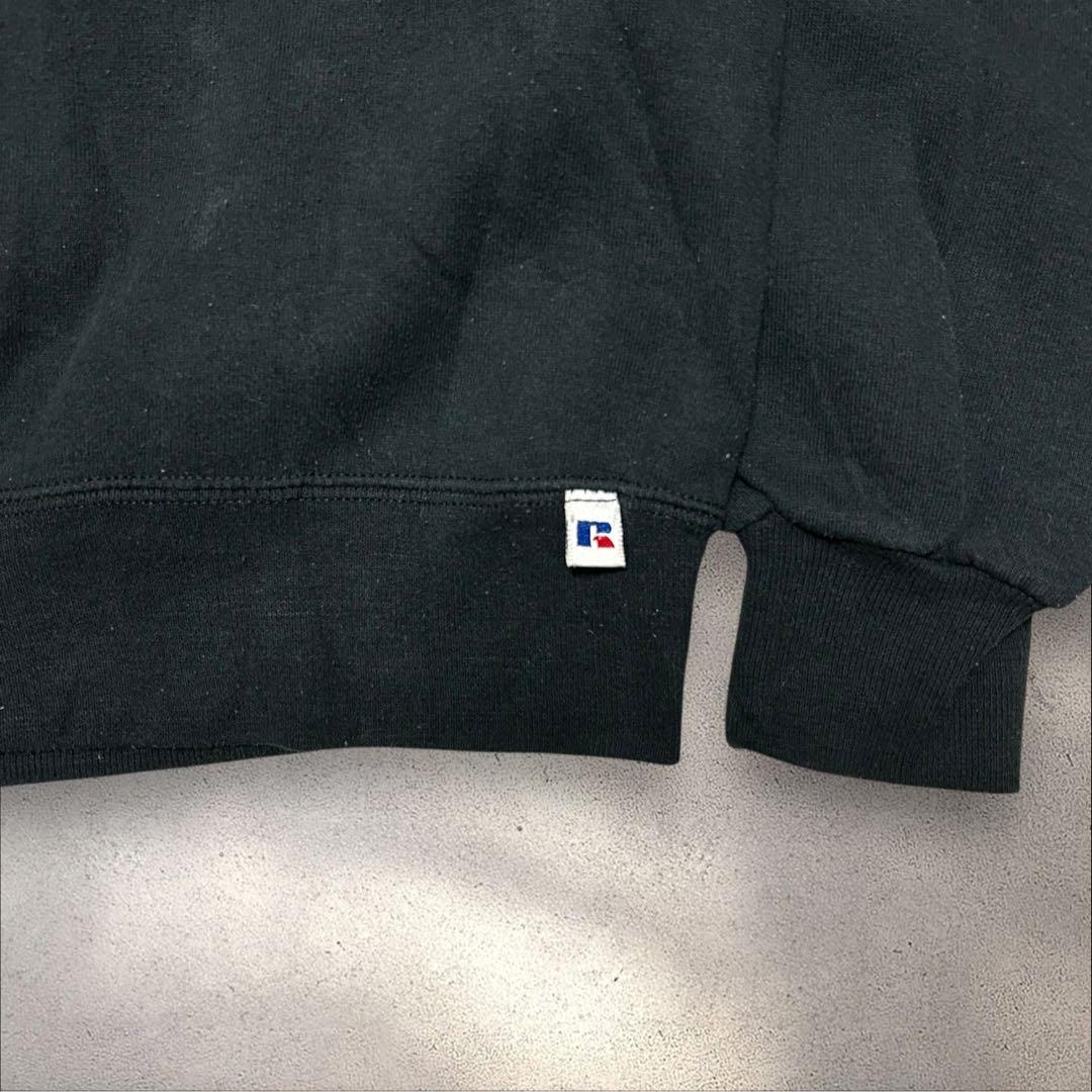 希少RUSSELL 90s USA製ブランクスウェット前Vソリッド無地スウェット