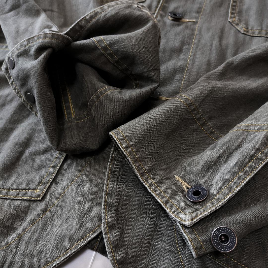 RRL 23SS ヘリンボーンツイルチョアジャケット M カバーオール リネン