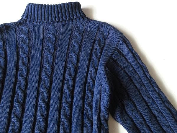 セール　フラットヘッド コットンニット タートルネックニット ケーブルニット M