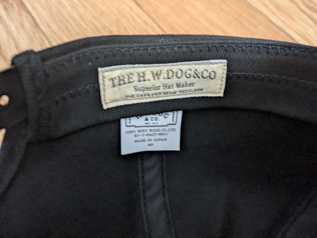 H.W. DOG&CO 黒 キャップ 日本製 大きめサイズ40
