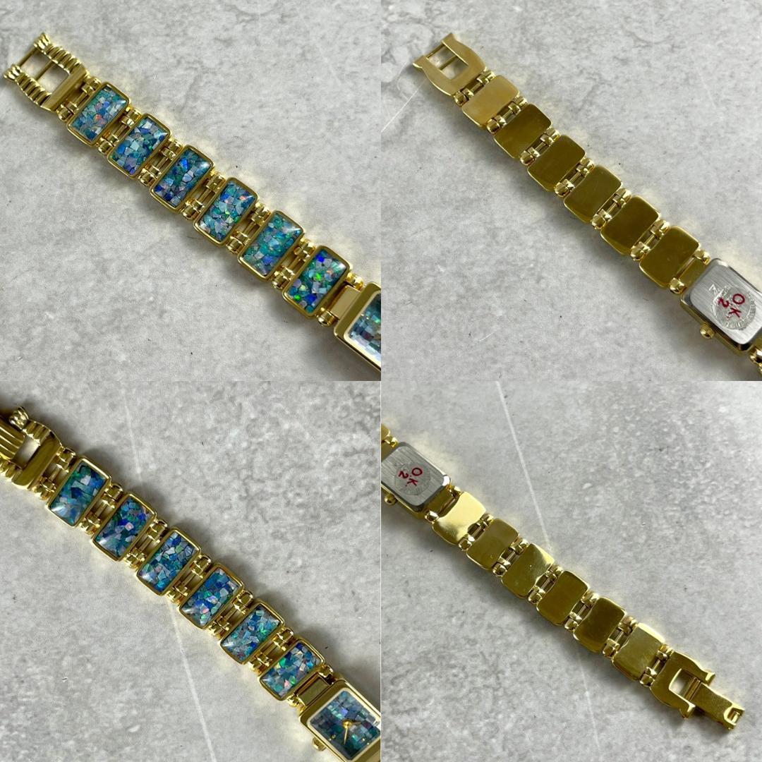 美品 超希少時計 VEXCEL ヴェクセル モザイクオパール 0Y003クォーツ