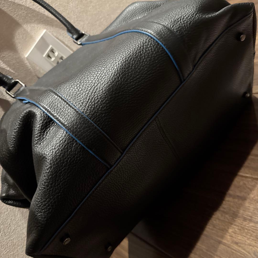 COACH ブラック レザー ボストンバッグ ショルダーつき