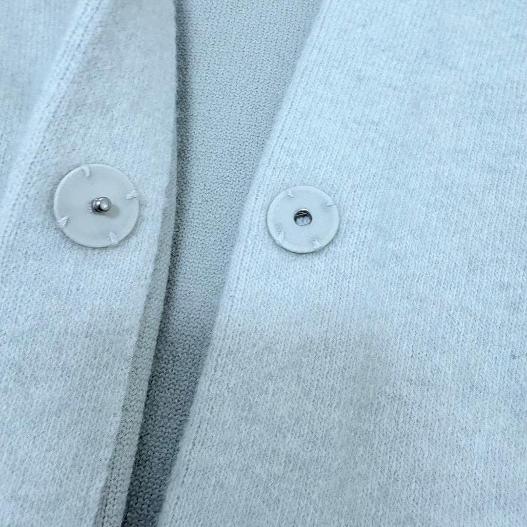 人気✨ビアズリー 洗える ニット コート カーディガン アイボリー ノーカラー