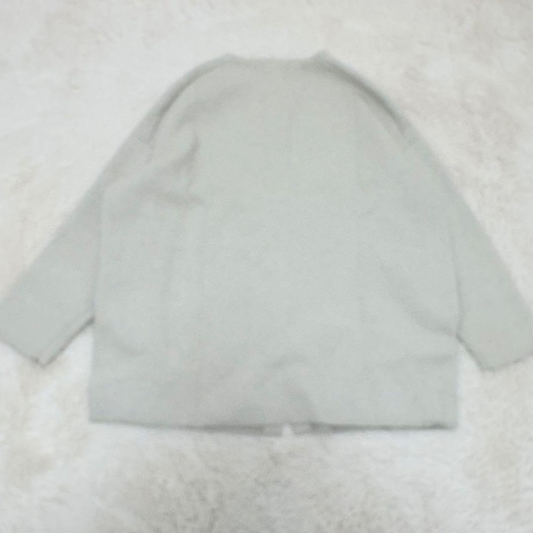 人気✨ビアズリー 洗える ニット コート カーディガン アイボリー ノーカラー