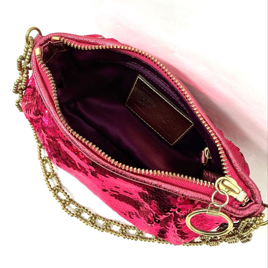 【超美品】COACH コーチ スパンコール パーティーバッグ アクセサリーポーチ