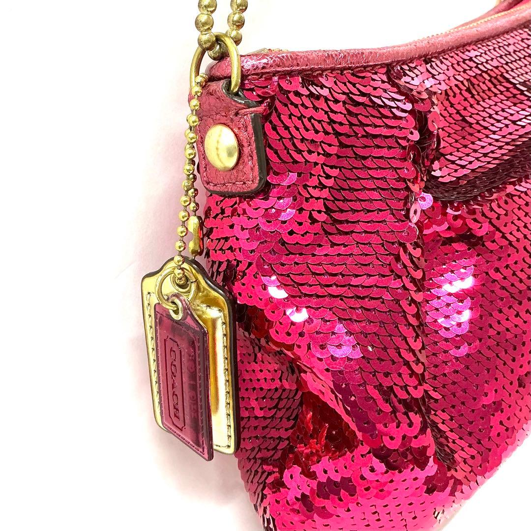 【超美品】COACH コーチ スパンコール パーティーバッグ アクセサリーポーチ