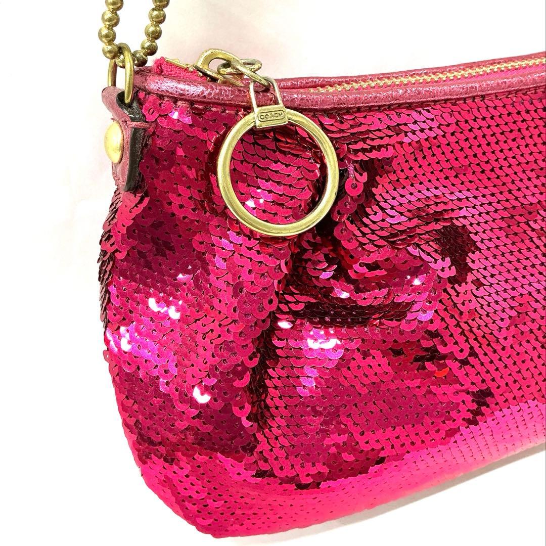 【超美品】COACH コーチ スパンコール パーティーバッグ アクセサリーポーチ