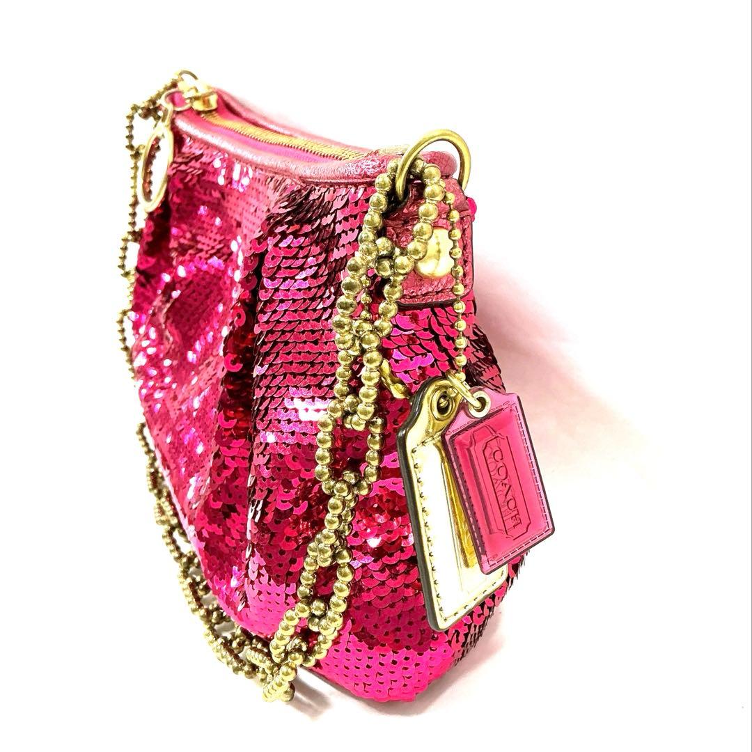【超美品】COACH コーチ スパンコール パーティーバッグ アクセサリーポーチ
