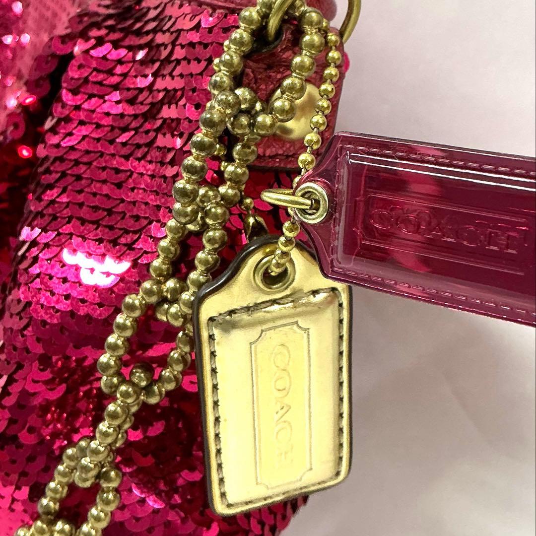 【超美品】COACH コーチ スパンコール パーティーバッグ アクセサリーポーチ