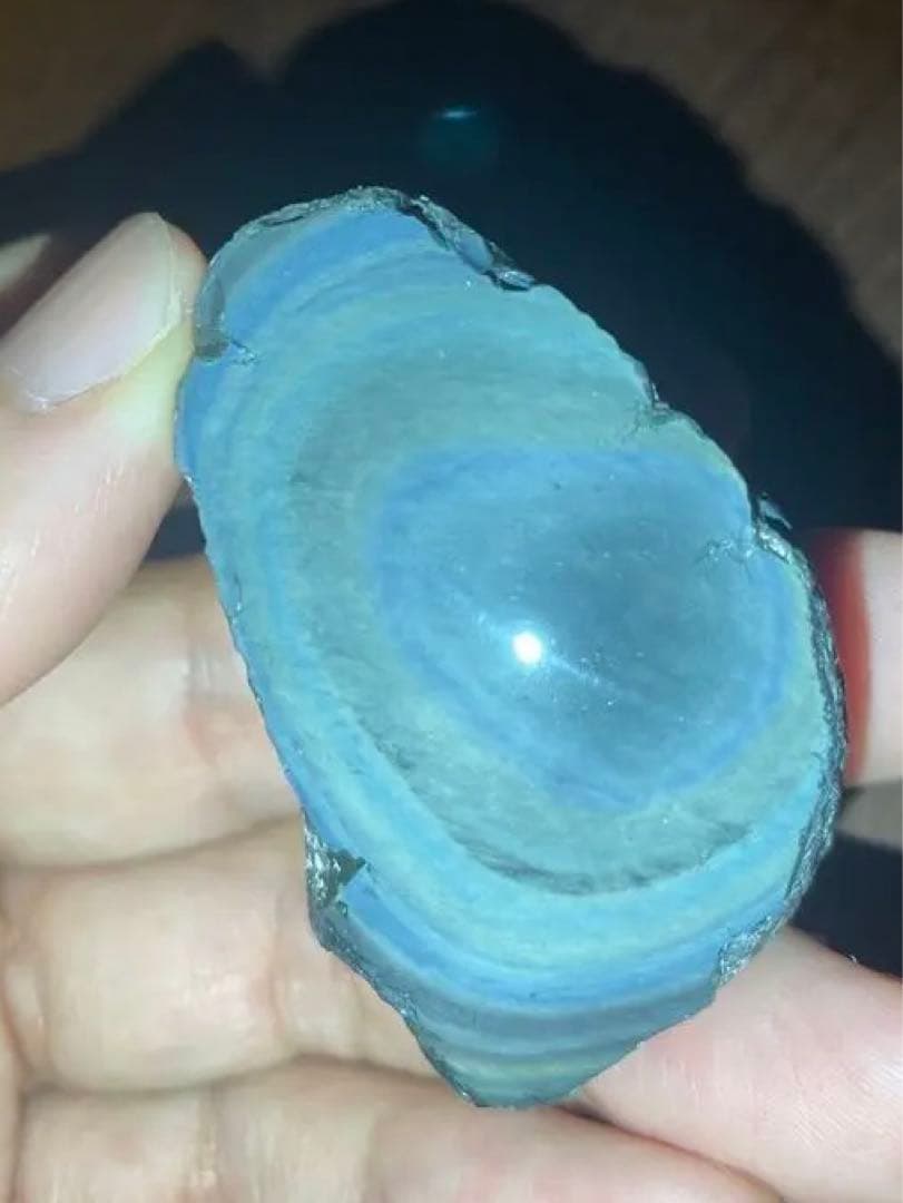 研磨品　十勝石玲瓏　ブルー、イエロー　レインボーオブシディアン