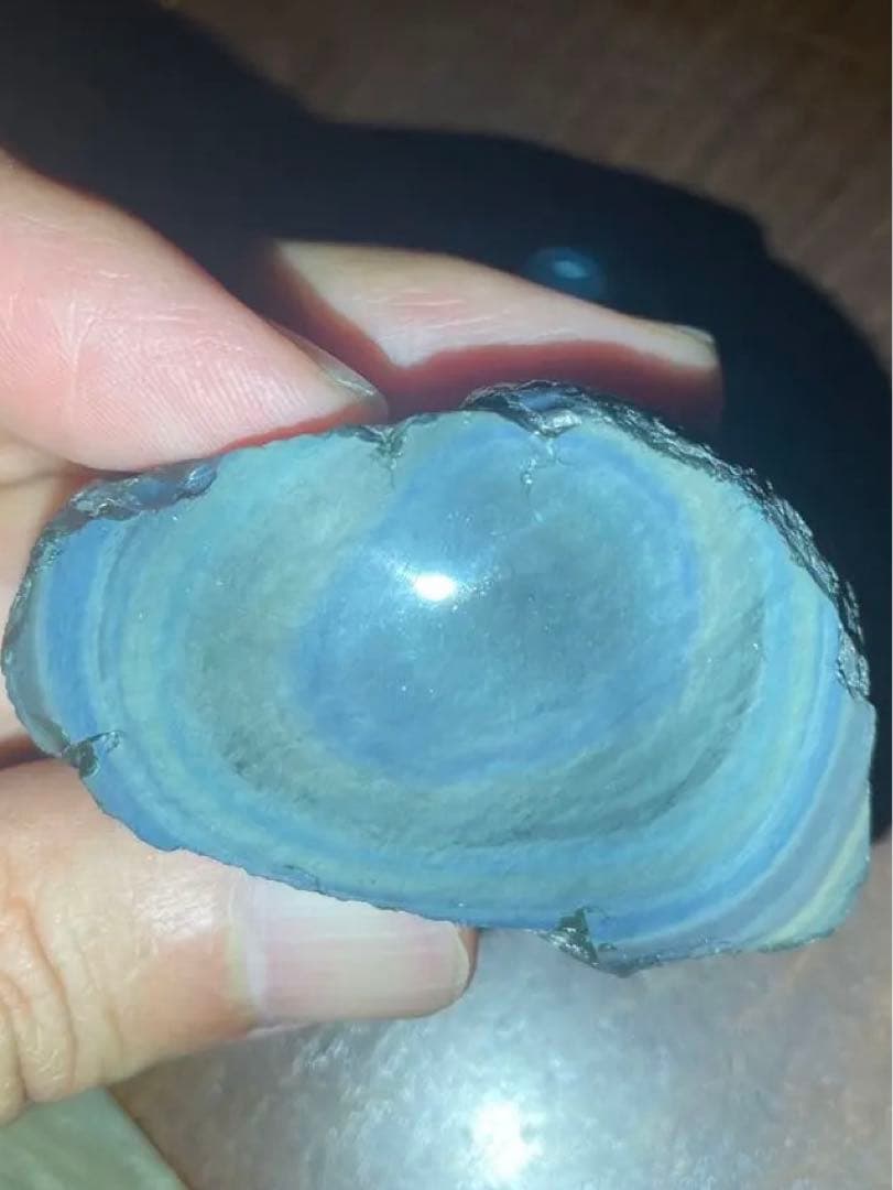 研磨品　十勝石玲瓏　ブルー、イエロー　レインボーオブシディアン
