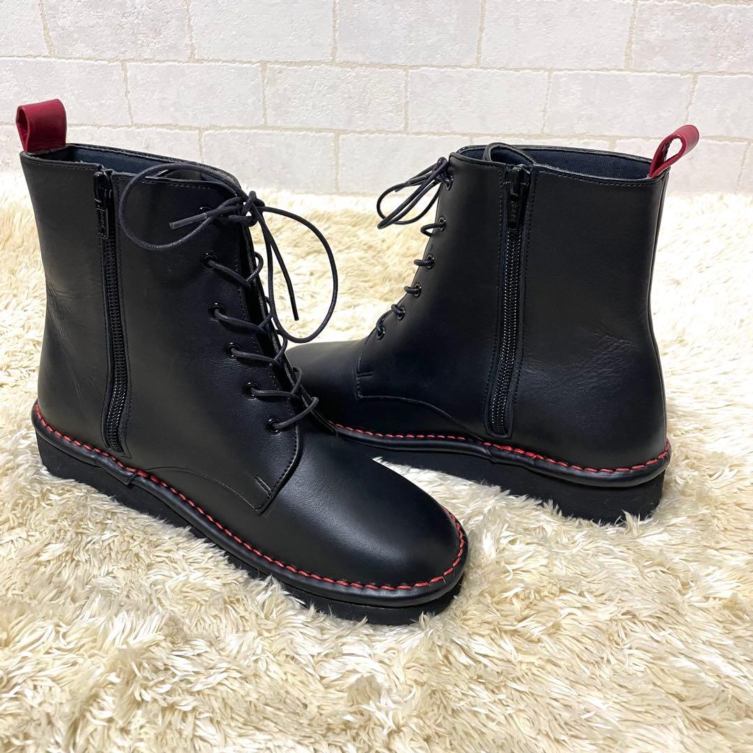 センソユニコ 慈雨 ブーツ 厚底 本革 サイドジップ 日本製 22.5cm