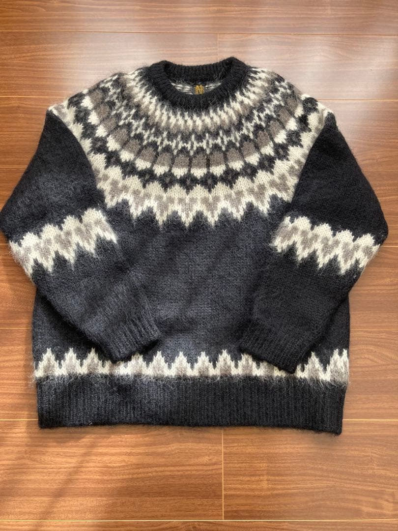 BATONER バトナー ノルディック ニット セーター モヘア ブラック