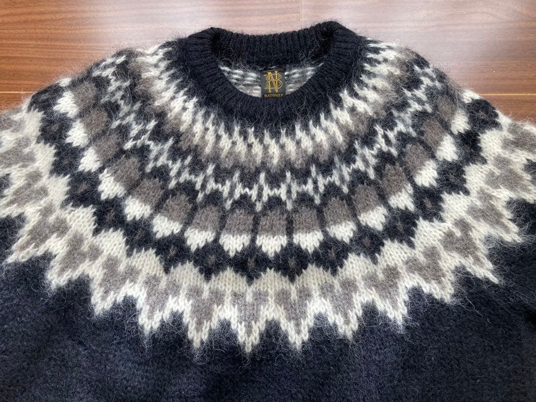 BATONER バトナー ノルディック ニット セーター モヘア ブラック