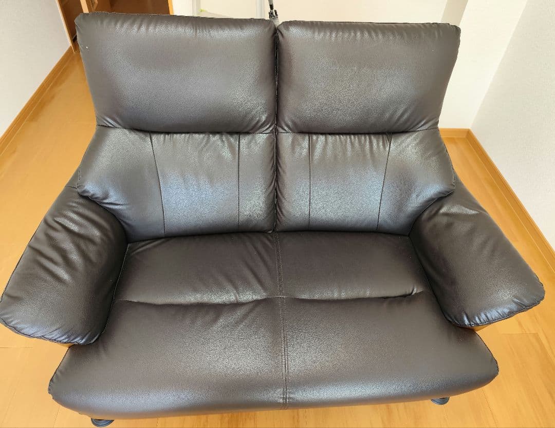 ★専用★ ニトリ 二人掛けソファ コウテイ 合成皮革 ダークブラウン Nシールド