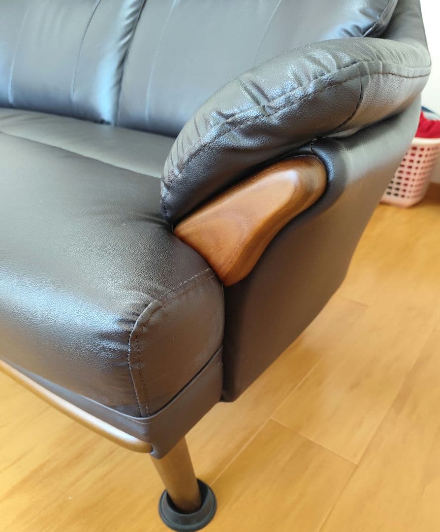 ★専用★ ニトリ 二人掛けソファ コウテイ 合成皮革 ダークブラウン Nシールド