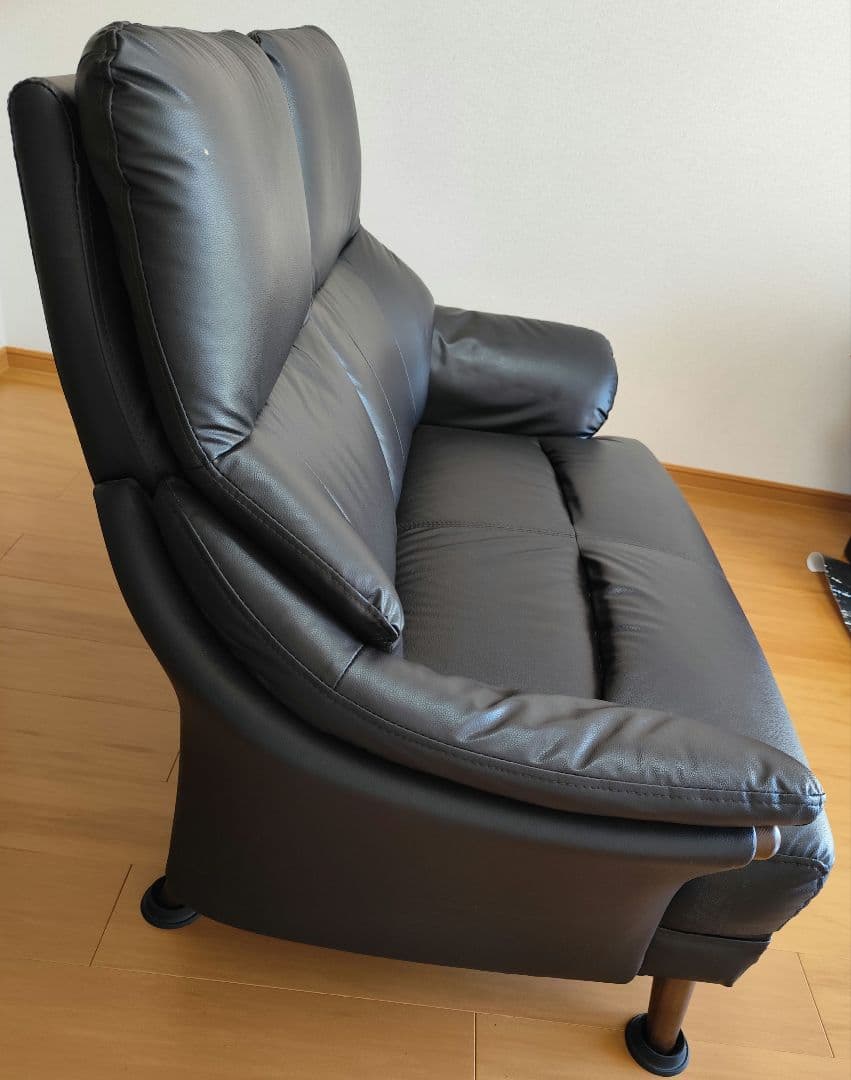 ★専用★ ニトリ 二人掛けソファ コウテイ 合成皮革 ダークブラウン Nシールド
