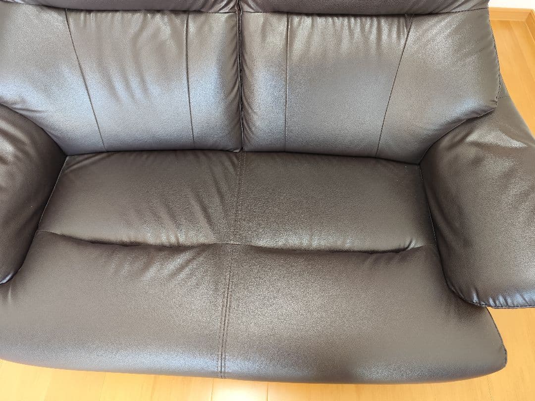 ★専用★ ニトリ 二人掛けソファ コウテイ 合成皮革 ダークブラウン Nシールド