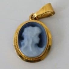 CAMEO ／希少・超極小カメオペンダントトップK18刻印／ イタリア製／未使用