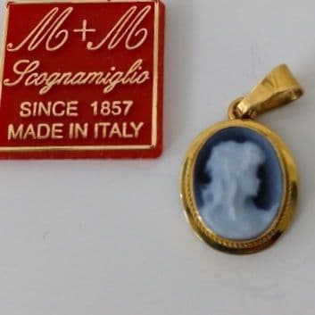 CAMEO ／希少・超極小カメオペンダントトップK18刻印／ イタリア製／未使用