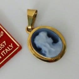 CAMEO ／希少・超極小カメオペンダントトップK18刻印／ イタリア製／未使用