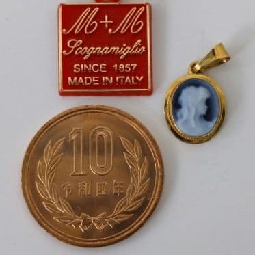 CAMEO ／希少・超極小カメオペンダントトップK18刻印／ イタリア製／未使用