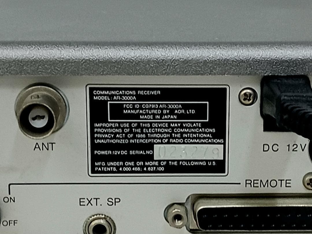 p*5様 銘機！AOR「AR-3000A」広帯域受信機 レシーバー 日本製 入手