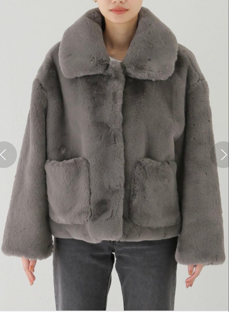 Jakke ジャッキー グレー ファーコート Mサイズ