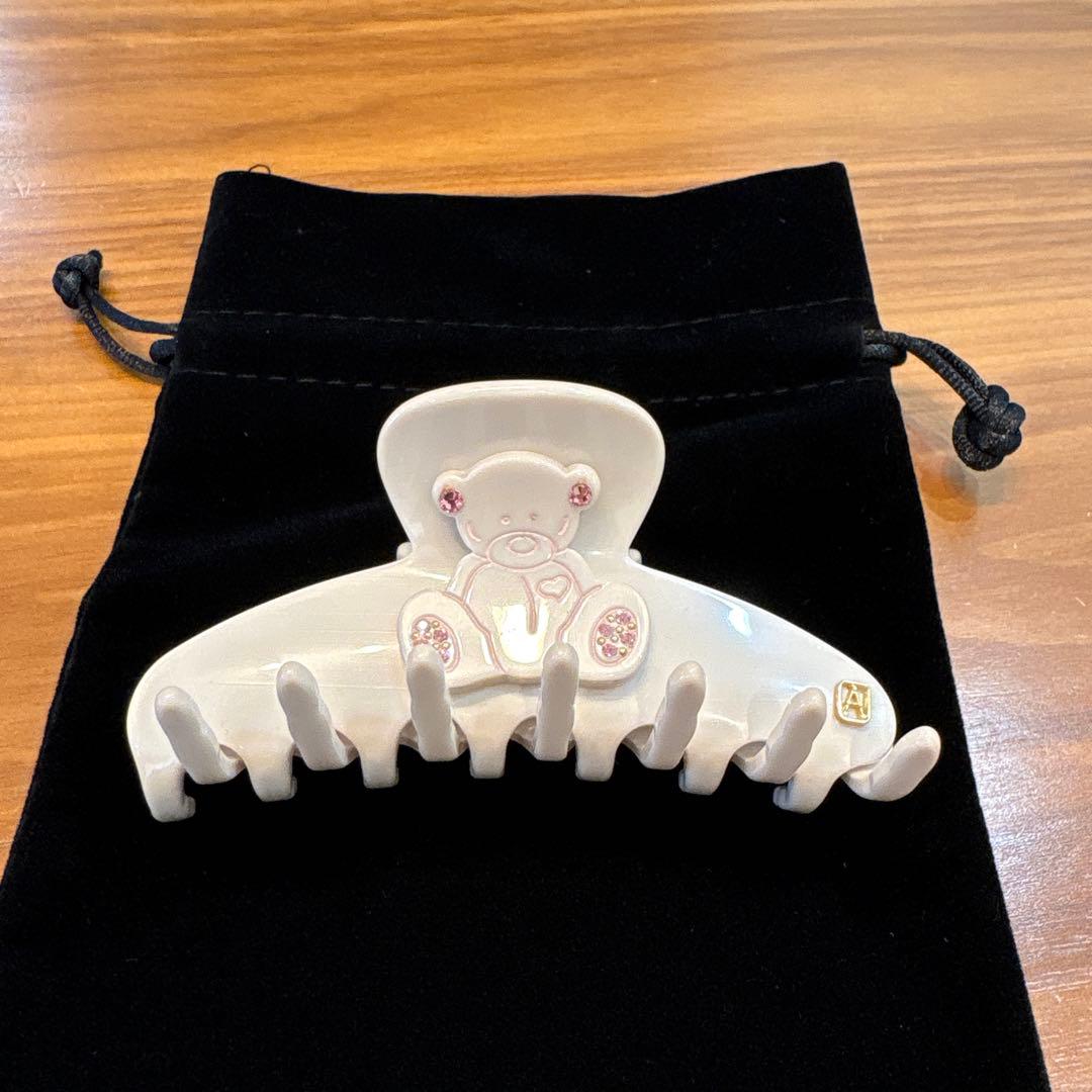 美品　巾着付き　アレクサンドルドゥパリ　Mサイズヘアクリップ アイボリー