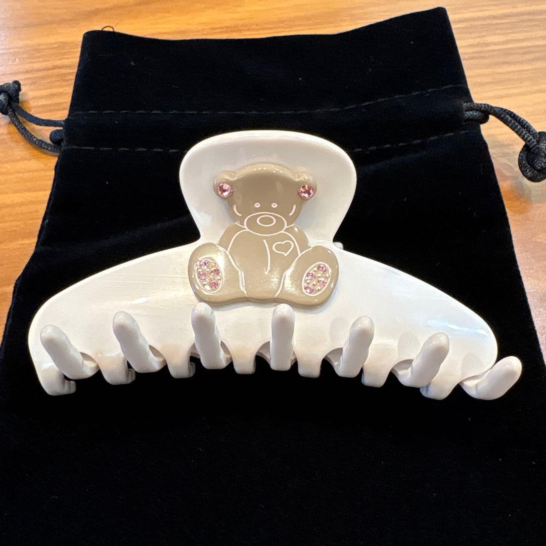 美品　巾着付き　アレクサンドルドゥパリ　Mサイズヘアクリップ アイボリー