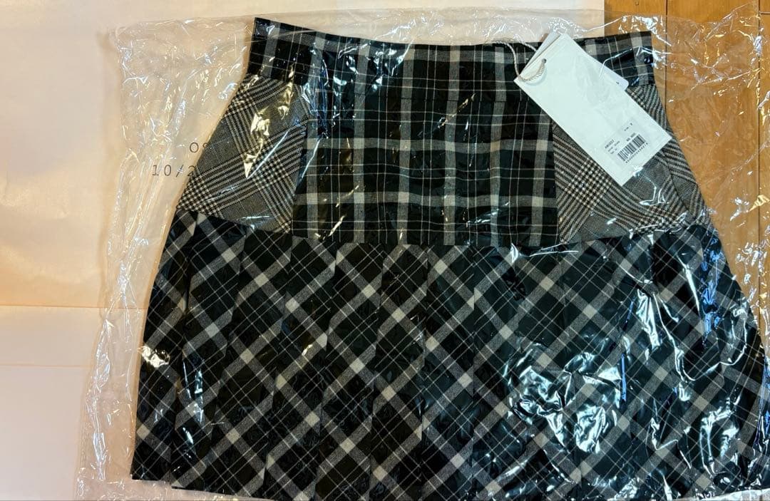 スカート andmary Coco check pleats skirt black m