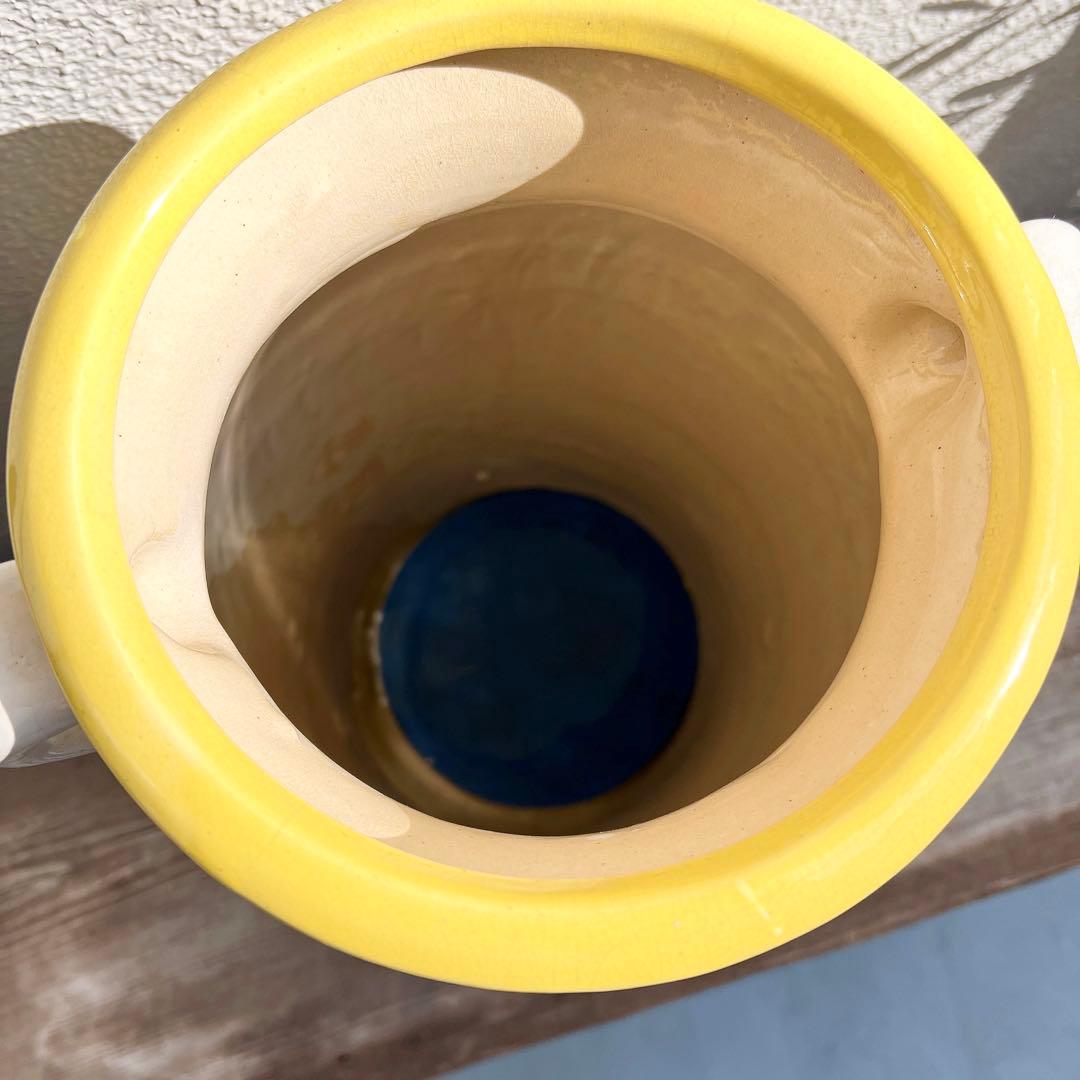 ヨーロッパ製　タイル模様　傘立て　プランター　壺　フラワーポット　北欧