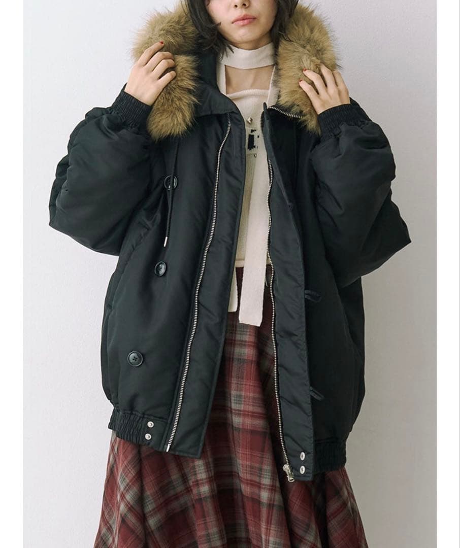 jouetie ルーズN-2Bブルゾン ファーフード付き