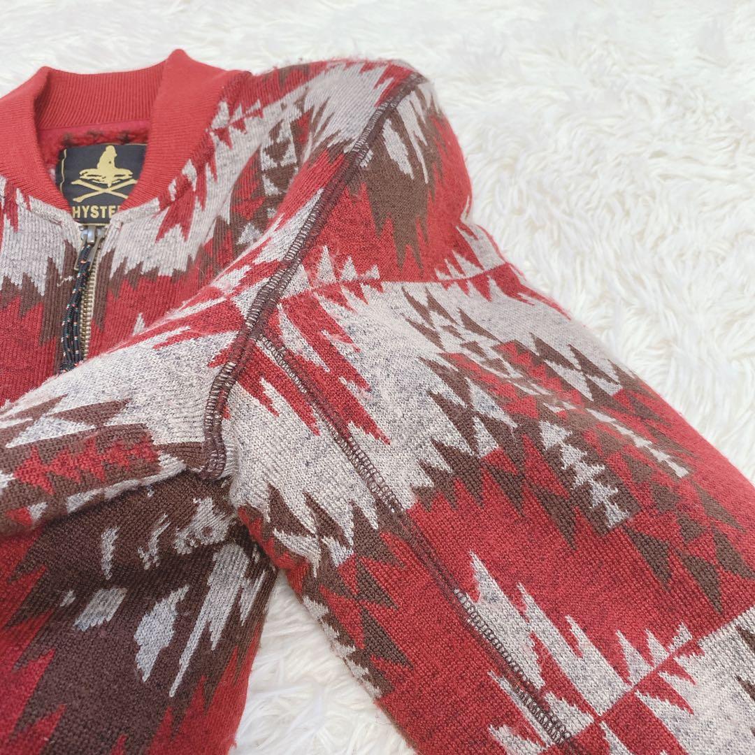 ヒステリックグラマー ネイティブ柄ブルゾン フルジップ ヒスガール 赤 男女兼用