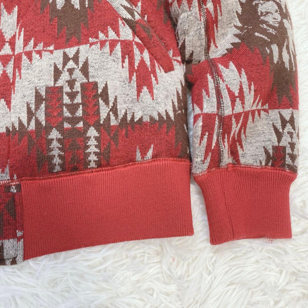 ヒステリックグラマー ネイティブ柄ブルゾン フルジップ ヒスガール 赤 男女兼用