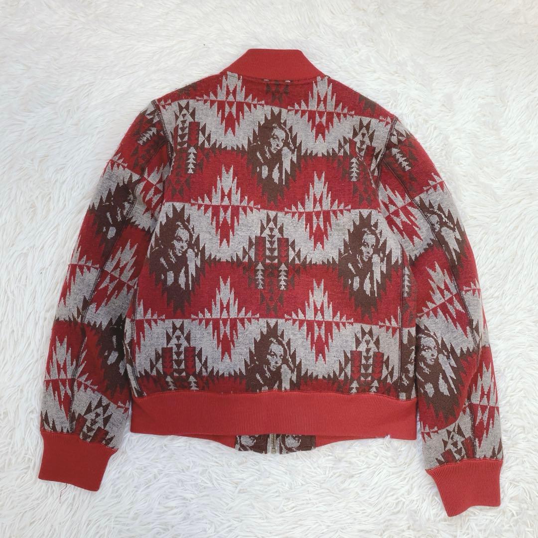 ヒステリックグラマー ネイティブ柄ブルゾン フルジップ ヒスガール 赤 男女兼用