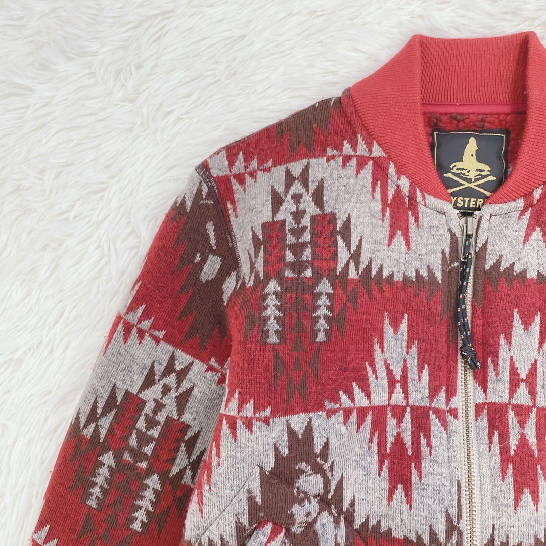 ヒステリックグラマー ネイティブ柄ブルゾン フルジップ ヒスガール 赤 男女兼用