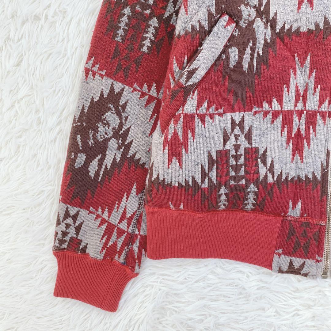 ヒステリックグラマー ネイティブ柄ブルゾン フルジップ ヒスガール 赤 男女兼用