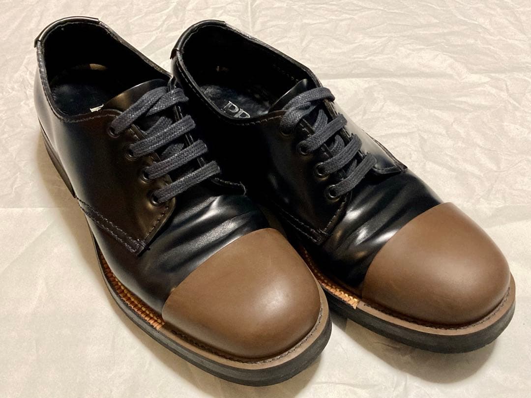 PRADA レースアップレザーシューズ UK6 2EG190 ブラック プラダ