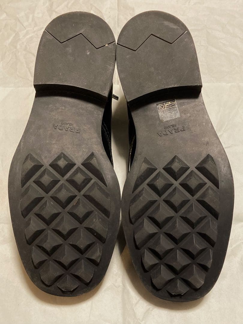 PRADA レースアップレザーシューズ UK6 2EG190 ブラック プラダ