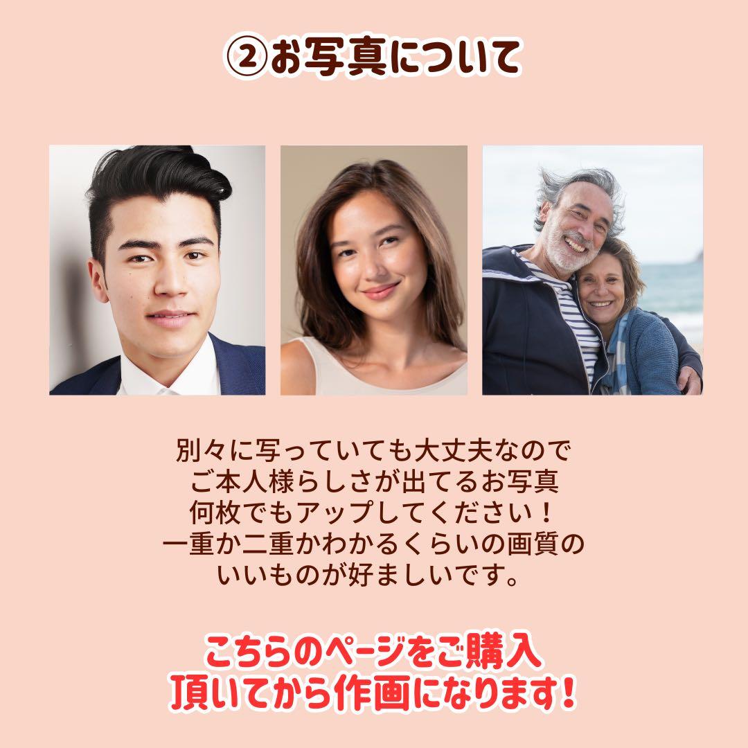 8名さま　A3サイズ　木のフレーム【似顔絵オーダー】