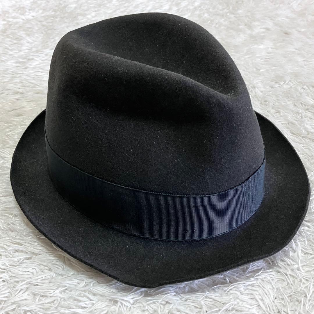 Borsalino ボルサリーノ ラビット リボン 中折れハット 帽子 イタリア