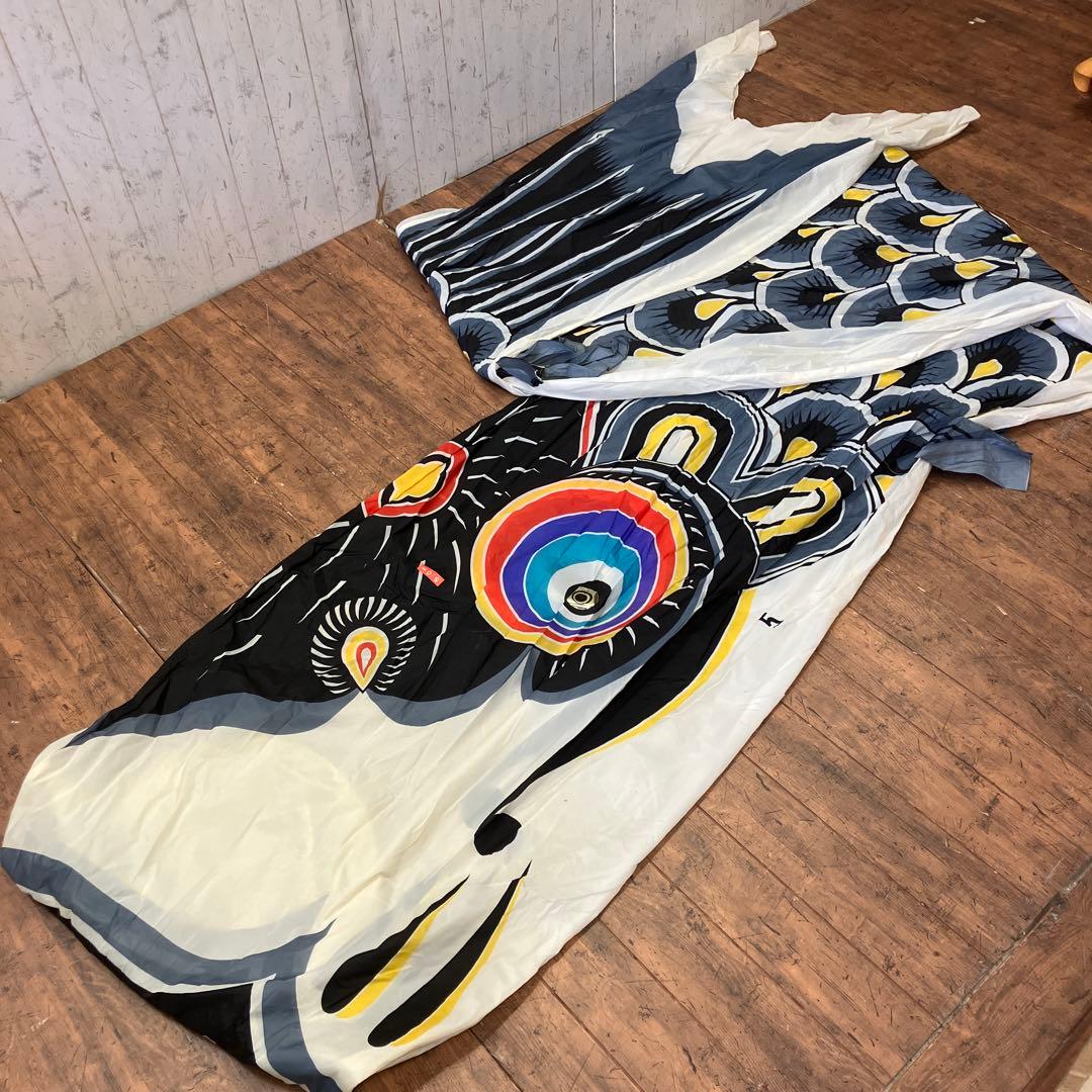 昭和レトロ 鯉のぼり 5メートルセット ナイロン 黒鯉 赤鯉 青鯉 こどもの日