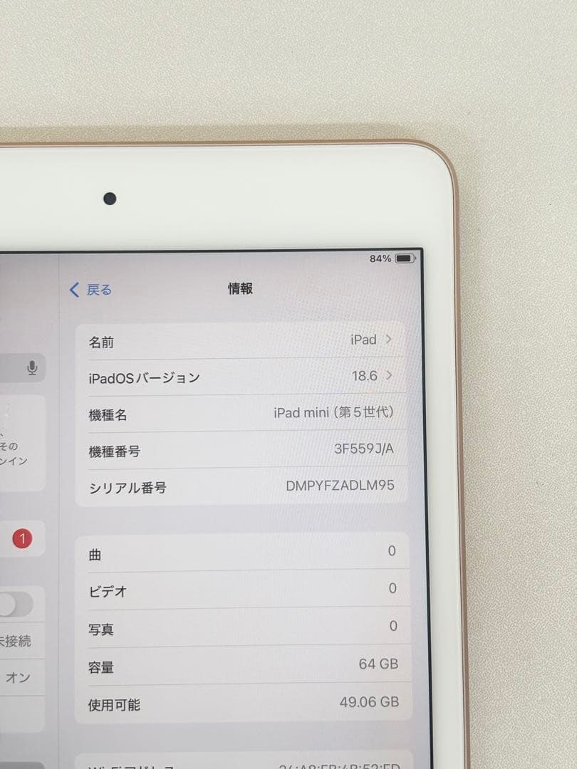 iPad mini 5 ゴールド 64GB 展示品　デモ機