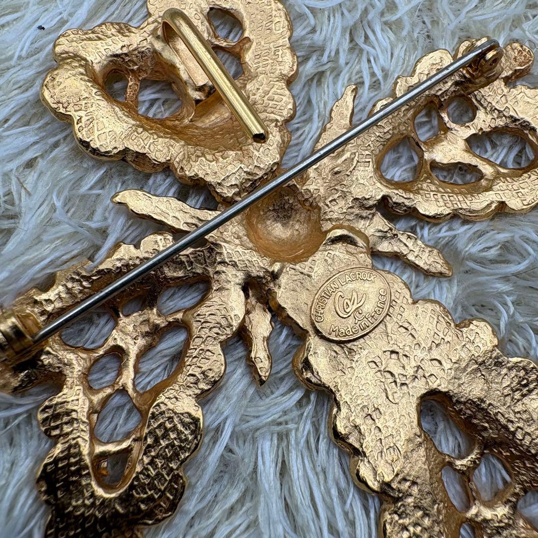 クリスチャンラクロア　クロス　ヴィンデージ　ブローチ