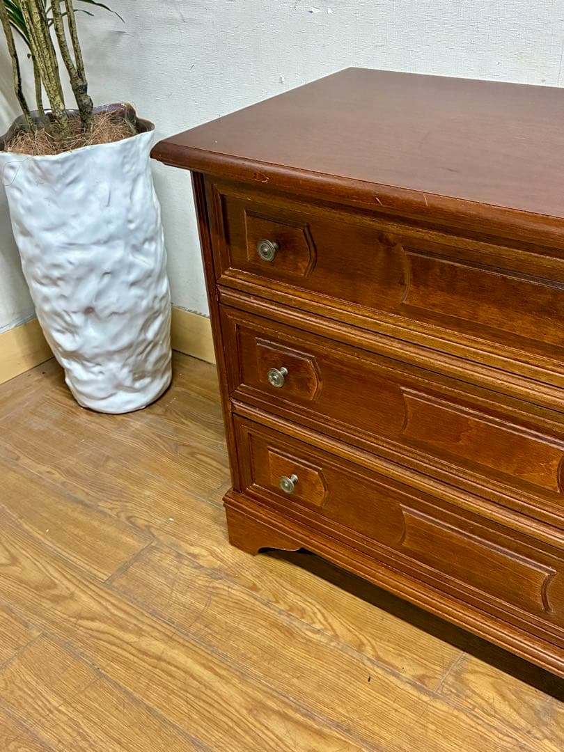 管401☆英国製☆アンティーク☆3段チェスト